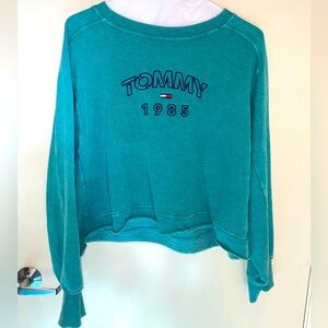 Women’s Aqua Tommy cropped sweatshirt